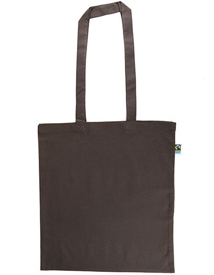 Fairtrade Cotton Bag Long Handles in Graphite Grey (ca. Pantone 447C), Größe approx. 38 x 42 cm