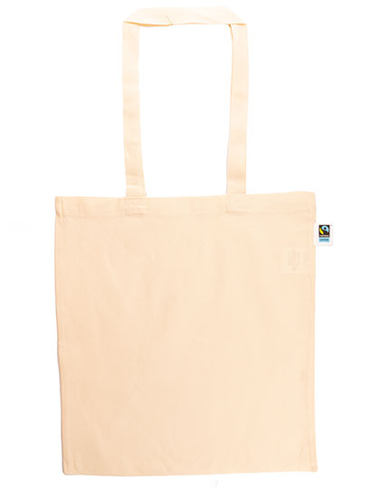 Fairtrade Cotton Bag Long Handles in Natural, Größe approx. 38 x 42 cm