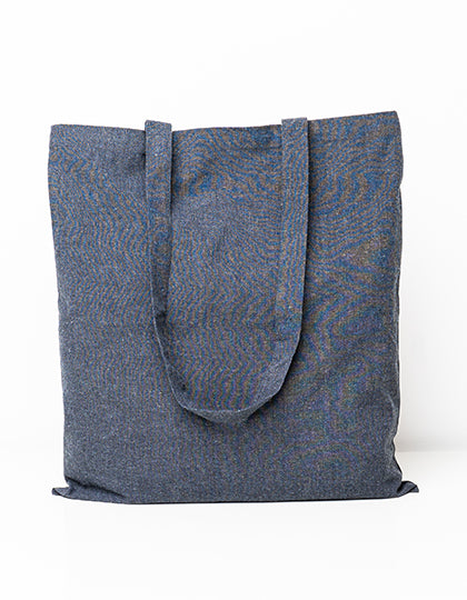 Recycled Cotton Bag Long Handles in Navy (ca. Pantone 532C), Größe approx. 38 x 42 cm