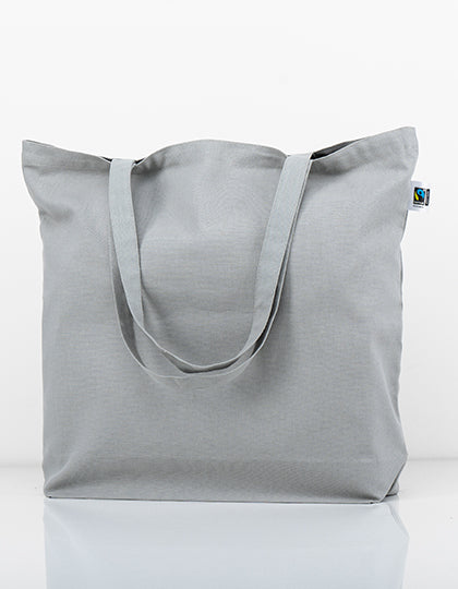 Fairtrade Cotton Canvas Bag in Light Grey (ca. Pantone Cool Grey 5C), Größe 46 x 40 cm