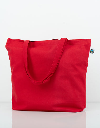 Fairtrade Cotton Canvas Bag in Red (ca. Pantone 200C), Größe 46 x 40 cm