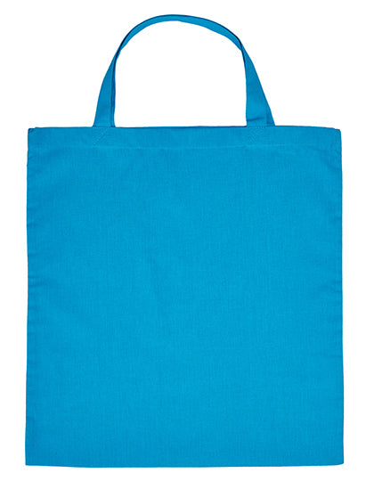 Cotton Bag Short Handles in Light Blue (ca. Pantone 2995C), Größe approx. 38 x 42 cm