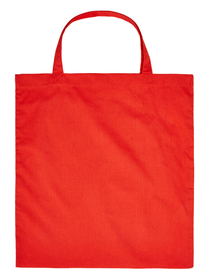 Cotton Bag Short Handles in Red (ca. Pantone 186C), Größe approx. 38 x 42 cm