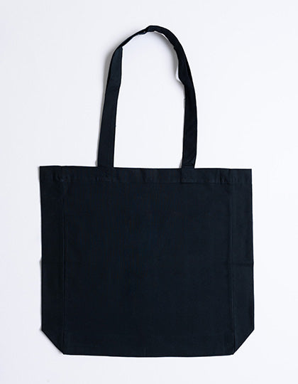 Cotton Bag Side Fold Long Handles in Deep Blue (ca. Pantone 539U-HKS 38-41), Größe 38 x 42 x 10 cm