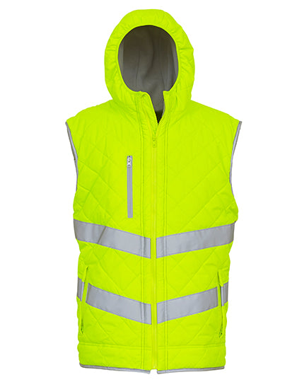 Hi-Vis Kensington Hooded Gilet in Hi-Vis Yellow, Größe 3XL