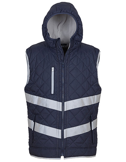 Hi-Vis Kensington Hooded Gilet in Navy, Größe 3XL