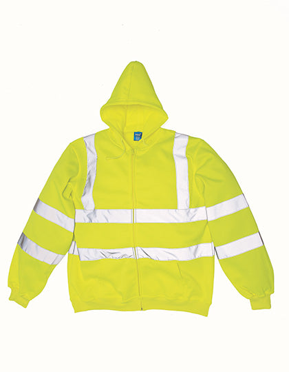 Hi-Vis Zip Hoodie in Hi-Vis Yellow, Größe 3XL