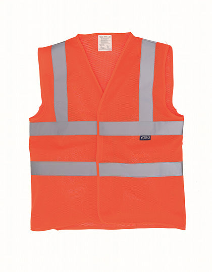 Hi-Vis Top Cool Recycled Open Mesh Waistcoat in Hi-Vis Orange, Größe 3XL