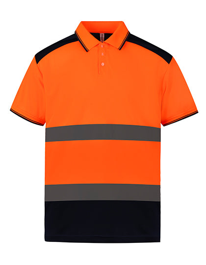 Hi-Vis Two-Tone Polo in Hi-Vis Orange, Größe 3XL