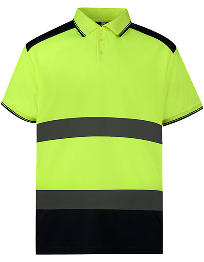 Hi-Vis Two-Tone Polo in Hi-Vis Yellow, Größe 3XL