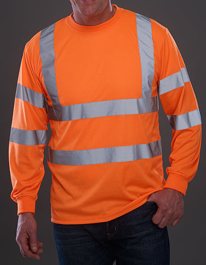 Hi-Vis Long Sleeve T-Shirt in Hi-Vis Orange, Größe 3XL