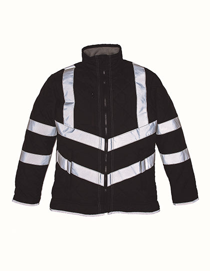 Hi-Vis Kensington Jacket With Fleece Lining in Black, Größe 3XL