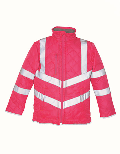 Hi-Vis Kensington Jacket With Fleece Lining in Pink, Größe 3XL