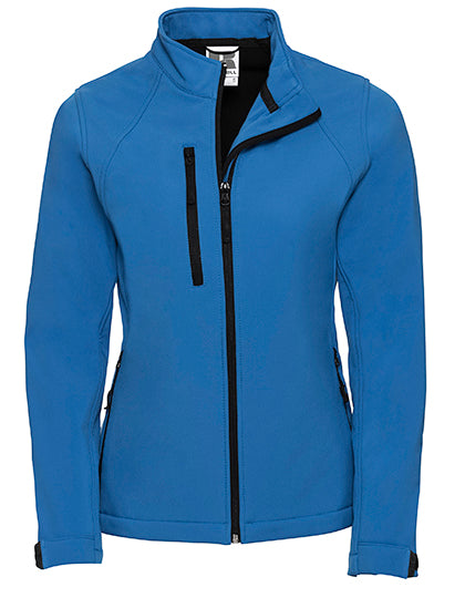 Ladies´ Softshell Jacket in Azure Blue, Größe XXL