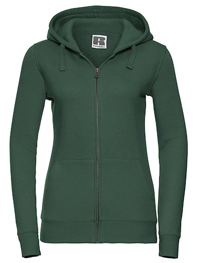 Ladies´ Authentic Zipped Hood Jacket in Bottle Green, Größe XL