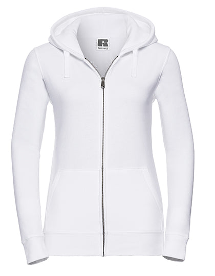 Ladies´ Authentic Zipped Hood Jacket in White, Größe XL
