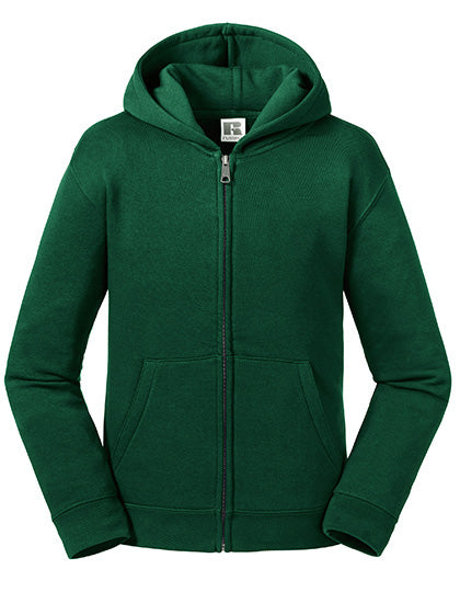 Kids´ Authentic Zipped Hooded Sweat in Bottle Green, Größe 164 (13/14)
