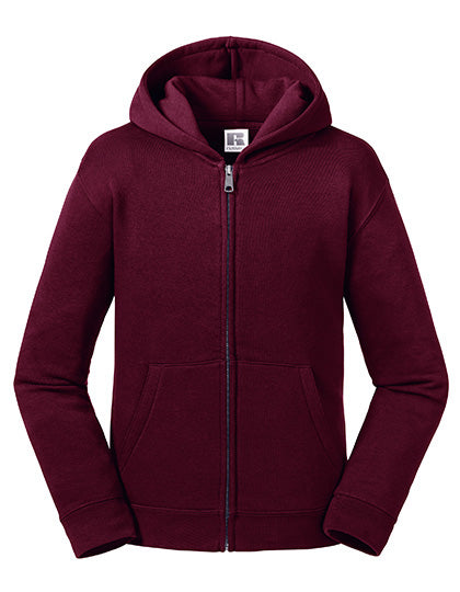 Kids´ Authentic Zipped Hooded Sweat in Burgundy, Größe 164 (13/14)