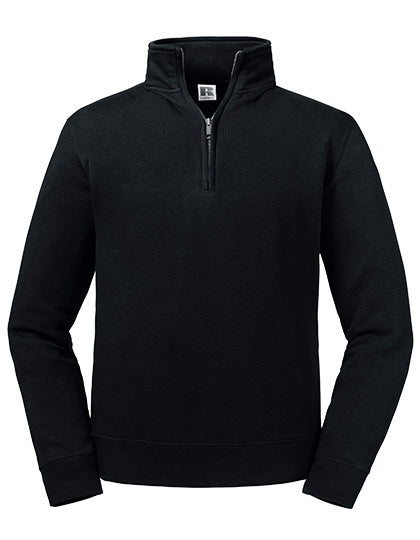 Adults' Authentic 1/4 Zip Sweat in Black, Größe 4XL
