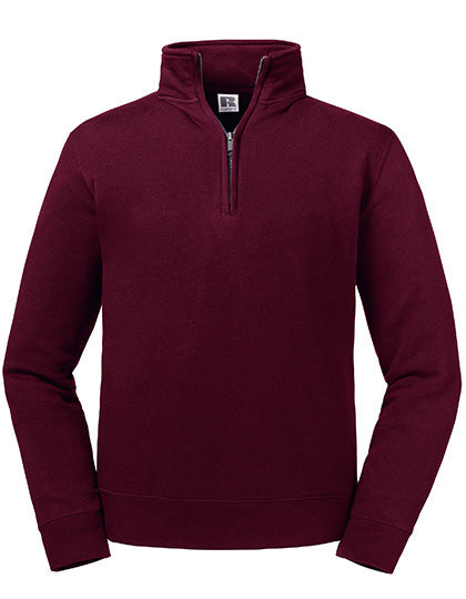Adults' Authentic 1/4 Zip Sweat in Burgundy, Größe 4XL
