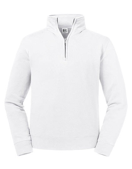 Adults' Authentic 1/4 Zip Sweat in White, Größe 4XL