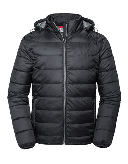Men´s Hooded Nano Jacket in Black, Größe 4XL