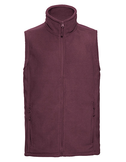Men´s Outdoor Fleece Gilet in Burgundy, Größe XXL