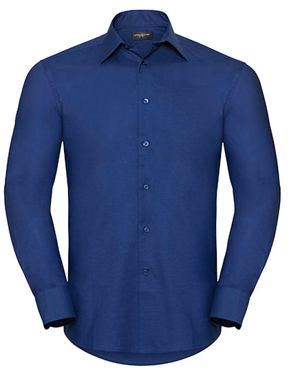 Men´s L/S Easy Care Tailored Oxford Shirt in Bright Royal, Größe 4XL (49/50)