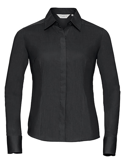 Ladies' Long Sleeve Fitted Polycotton Poplin Shirt