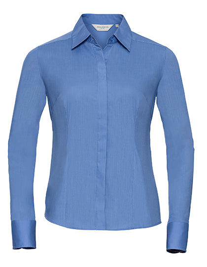 Ladies' Long Sleeve Fitted Polycotton Poplin Shirt