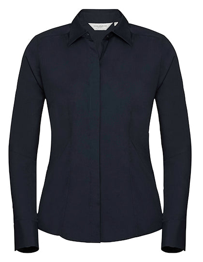 Ladies' Long Sleeve Fitted Polycotton Poplin Shirt