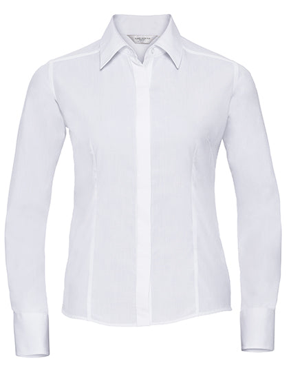 Ladies' Long Sleeve Fitted Polycotton Poplin Shirt
