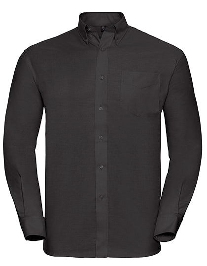 Men´s L/S Easy Care Oxford Shirt in Black, Größe 6XL (53/54)