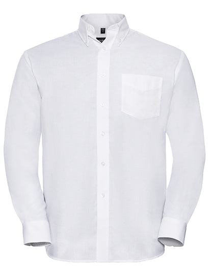 Men´s L/S Easy Care Oxford Shirt in White, Größe 6XL (53/54)