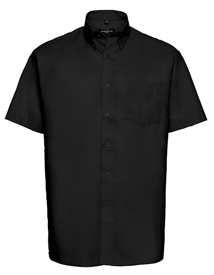 Men´s Short Sleeve Easy Care Oxford Shirt in Black, Größe 6XL (53/54)