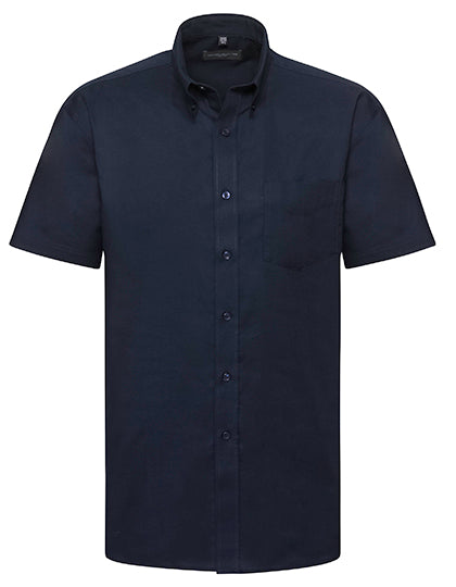 Men´s Short Sleeve Easy Care Oxford Shirt in Bright Navy, Größe 6XL (53/54)