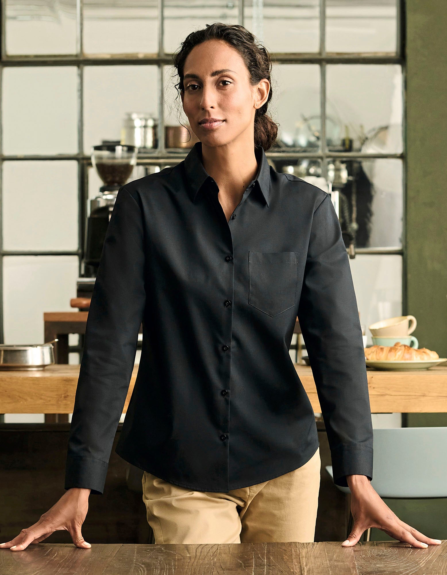 Ladies' Long Sleeve Classic Polycotton Poplin Shirt