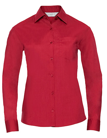 Ladies' Long Sleeve Classic Polycotton Poplin Shirt