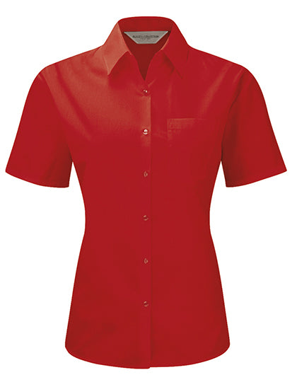 Ladies' Short Sleeve Classic Polycotton Poplin Shirt