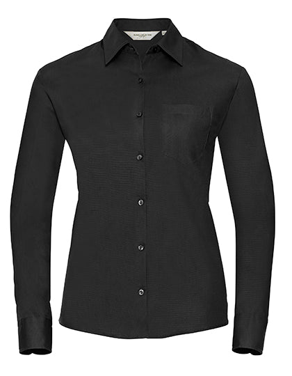 Ladies' Long Sleeve Classic Pure Cotton Poplin Shirt