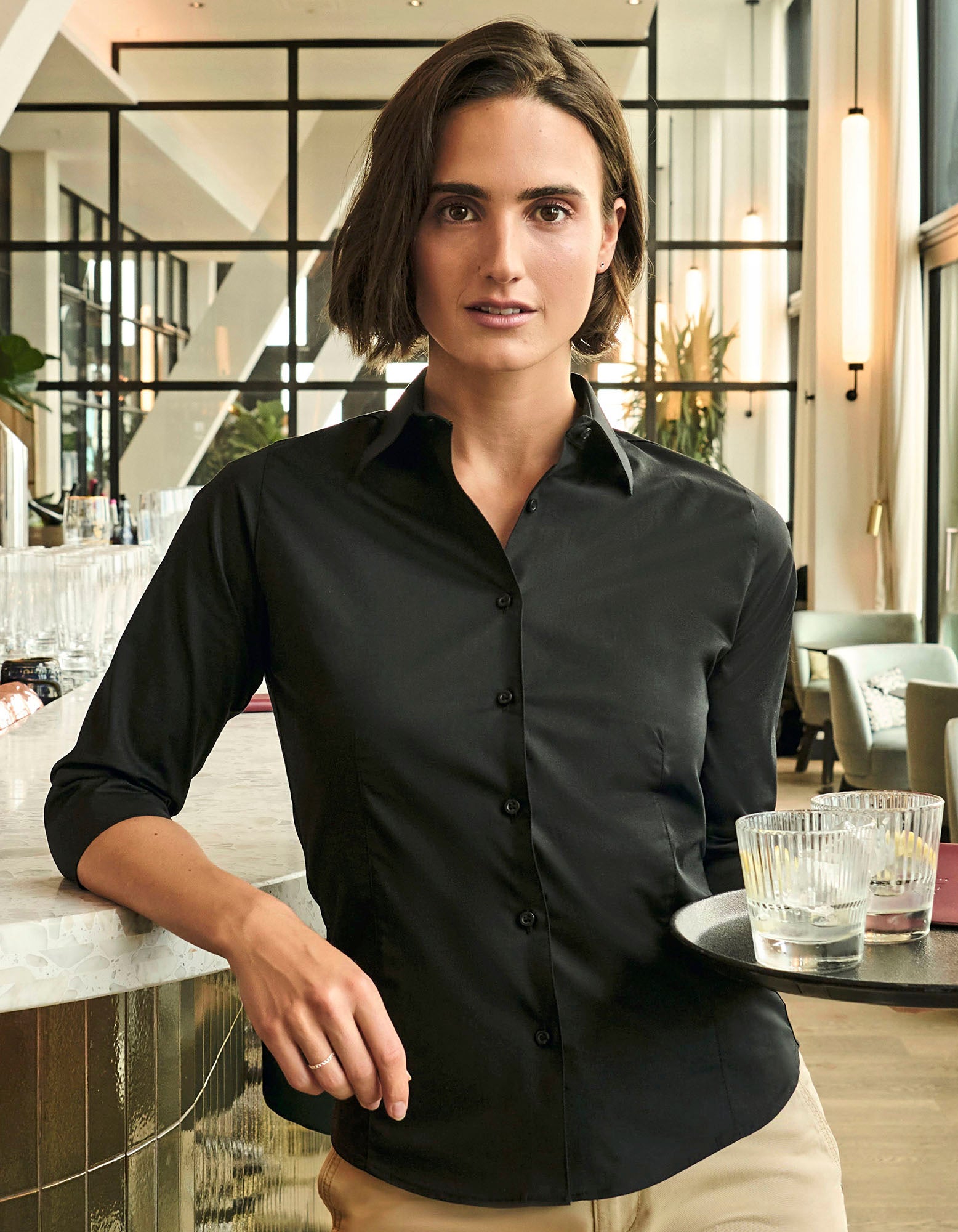 Ladies' Long Sleeve Classic Pure Cotton Poplin Shirt