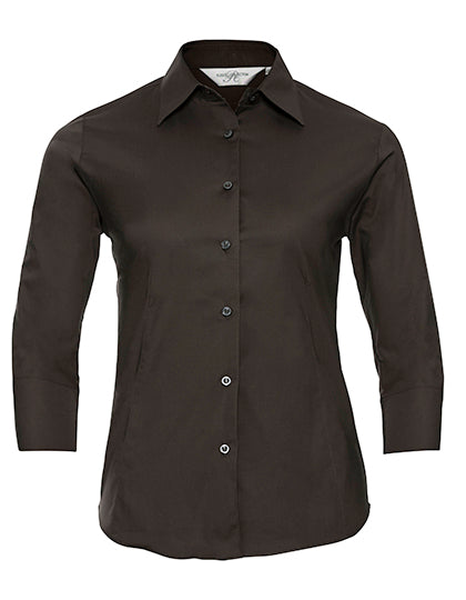 Ladies' Long Sleeve Classic Pure Cotton Poplin Shirt