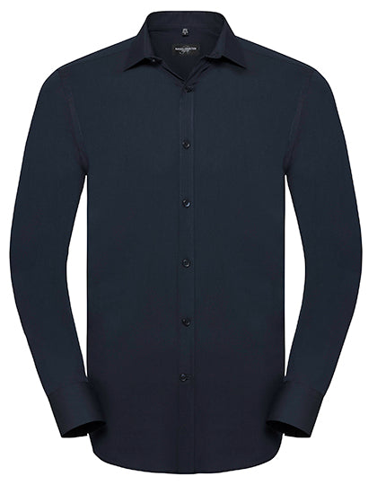 Men´s L/S Ultimate Stretch Shirt in Bright Navy, Größe 4XL (49/50)