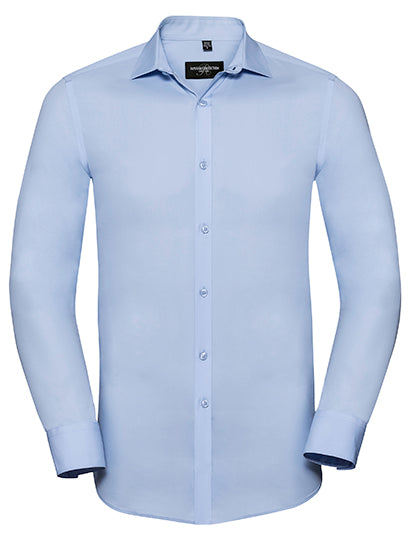 Men´s L/S Ultimate Stretch Shirt in Bright Sky, Größe 4XL (49/50)