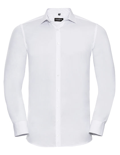 Men´s L/S Ultimate Stretch Shirt in White, Größe 4XL (49/50)