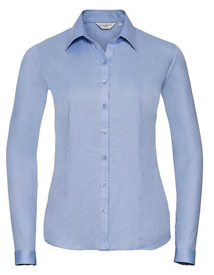 Ladies' Long Sleeve Tailored Herringbone Shirt