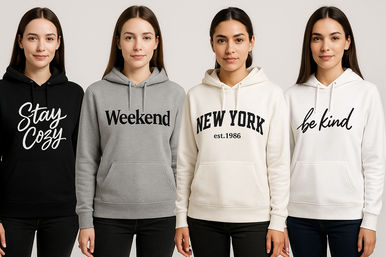 Damen Hoodies Schriftzug Hoodies