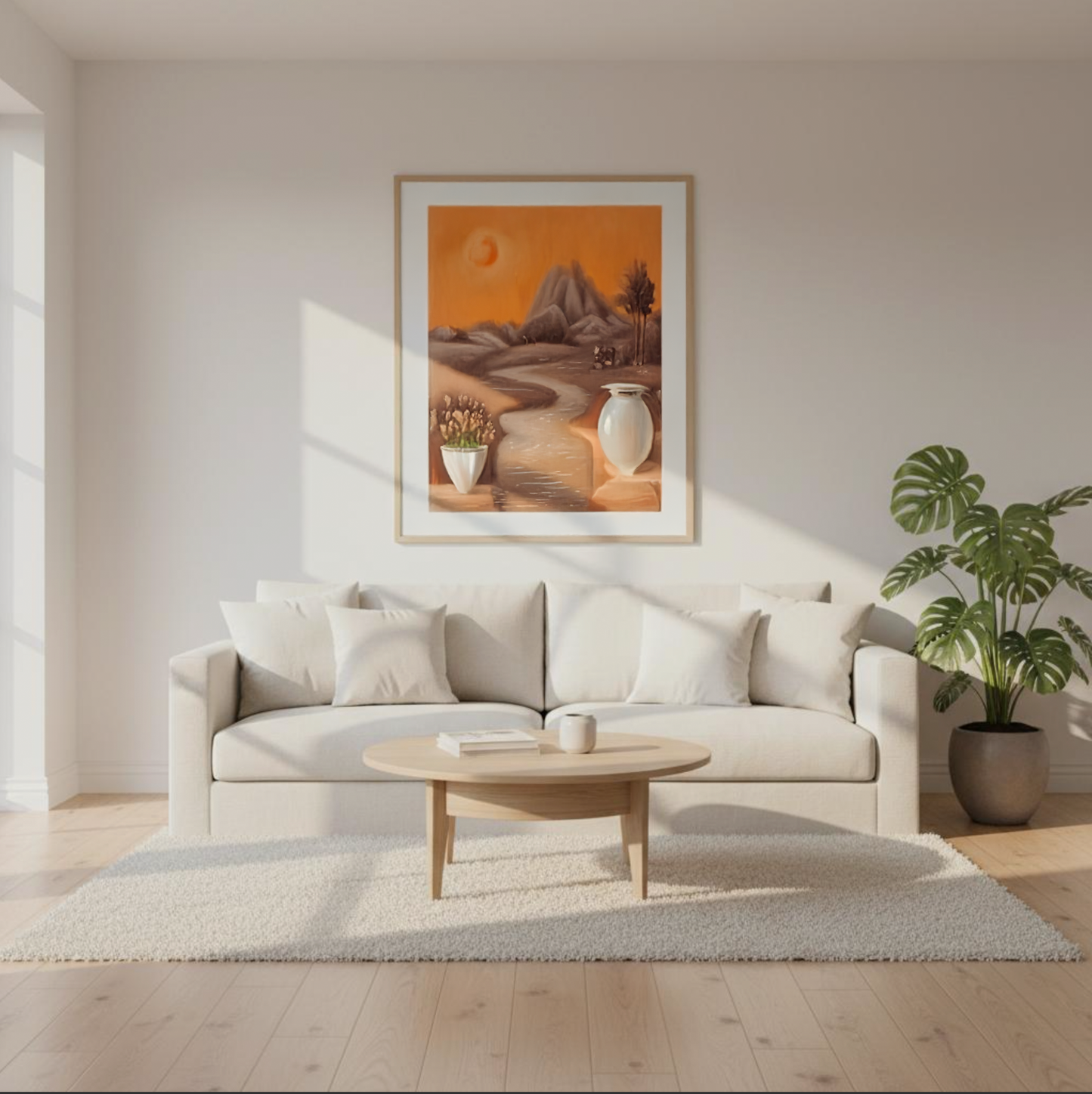 Poster auf matten Papier in Museumsqualität mit Holzrahmen