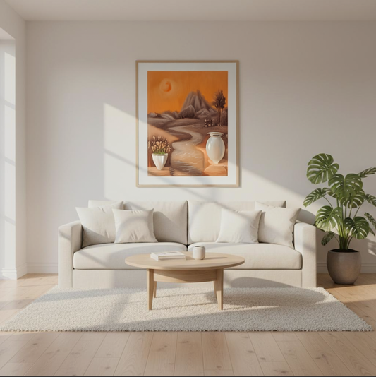 Poster auf matten Papier in Museumsqualität mit Holzrahmen