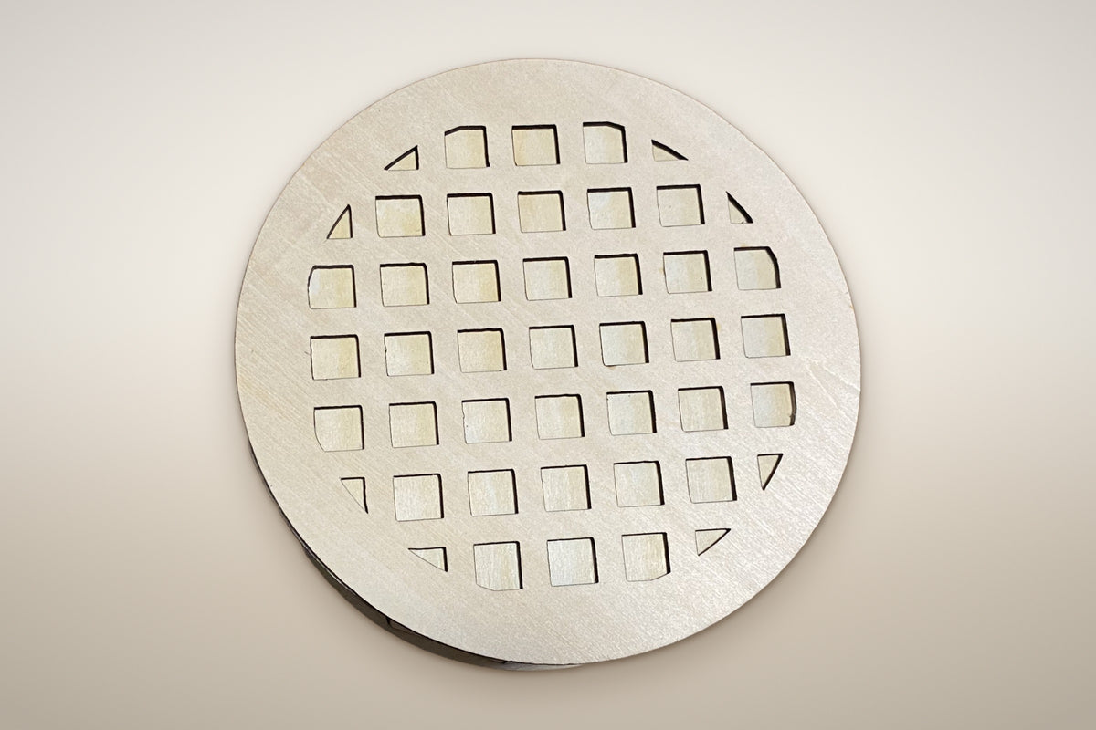 Runde Holzbox mit Deckel aus Lindenholz – Deckel mit Wunschmuster oder Gravur, Ø ca. 20 cm, Höhe ca. 7,6 cm